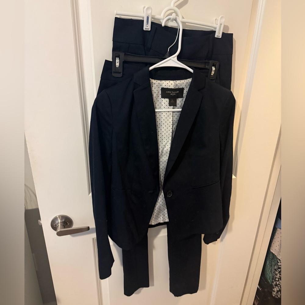 Anne Taylor Petites Navy 3 Piece Suit Set